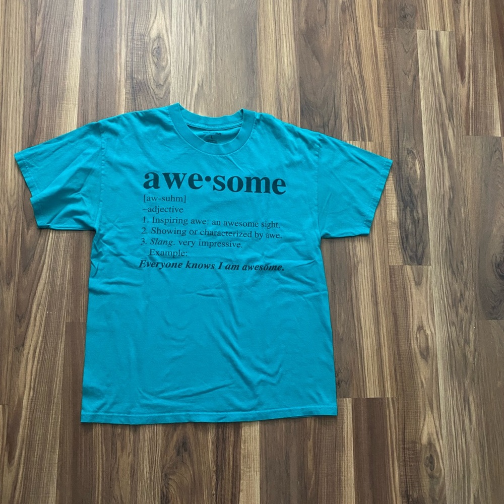 Anchor blue apparel - Awesome Logo T-shirt in turquoise size large.
